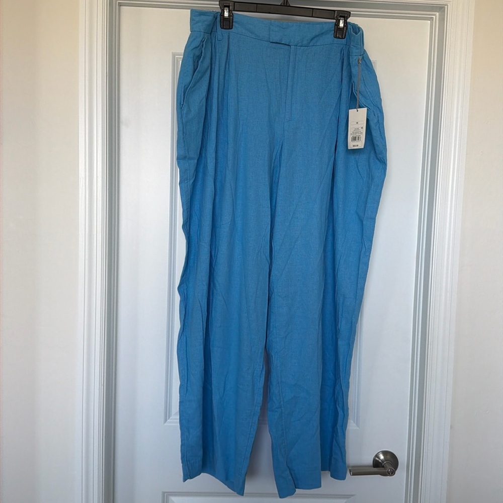 a new day Linen Wide Leg Trousers Size 18 NWT